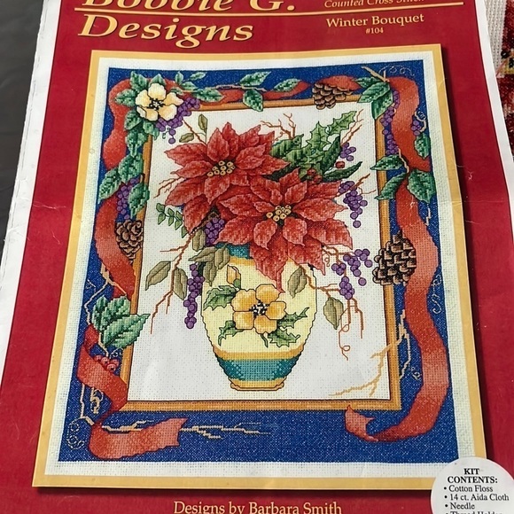 Bobbie G. Designs Vintage Counted Cross Stitch Winter Bouquet Kit - Picture 1 of 10